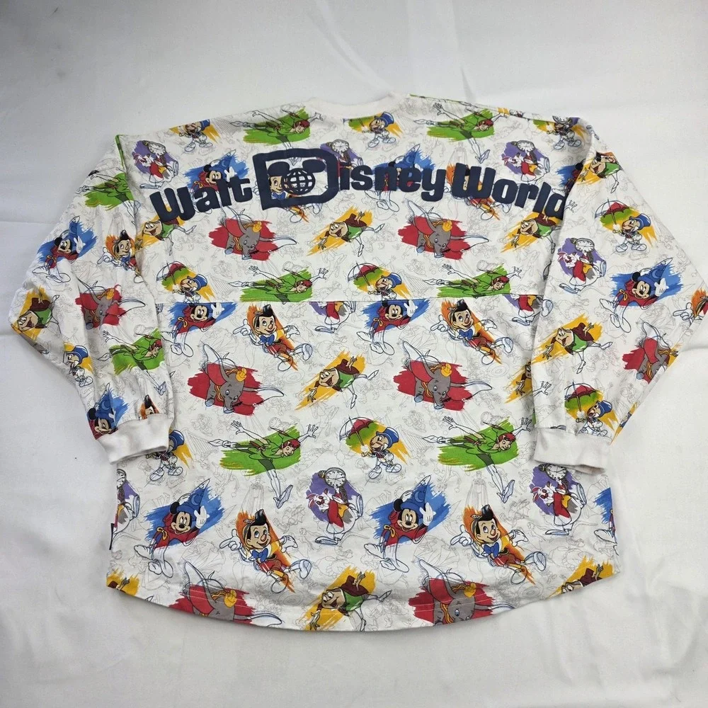 Disney Walt Disney World Shirt Womens Large Multicolor Character Spirit Jersey